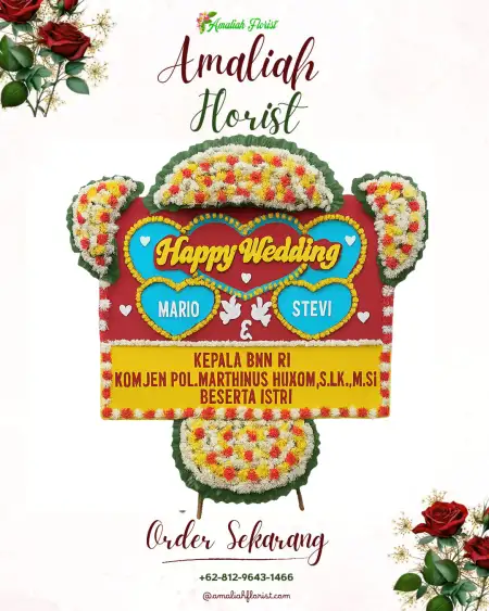 Papan Bunga Pernikahan Sapuro Kebulen